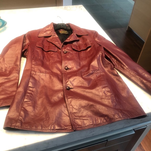 Vintage leather coat.No size .womans L or men’s M? - Picture 1 of 7